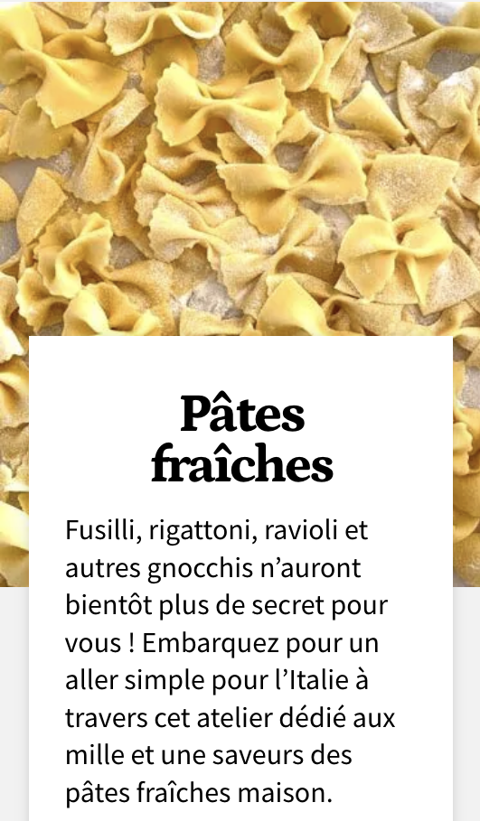 Atelier de Pâtes fraîches, séminaire culinaire Loir et Cher