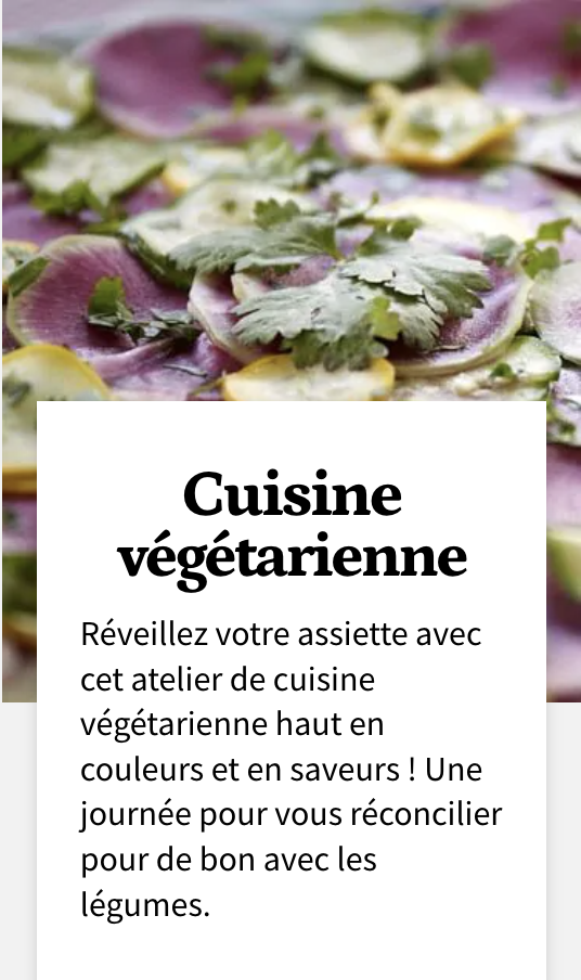 Atelier de Cuisine végétarienne, séminaire culinaire Loir et Cher
